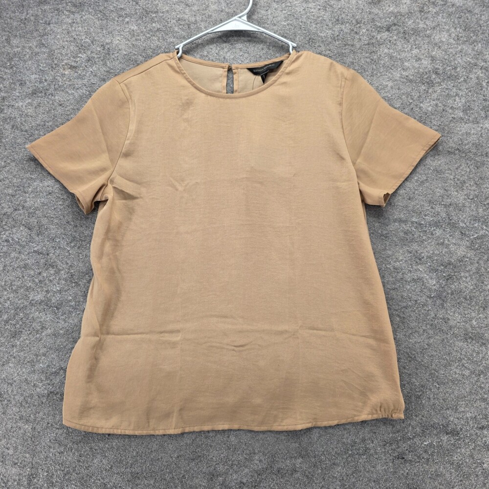 Banana Republic Shirt Womens XS Short Sleeve Brown